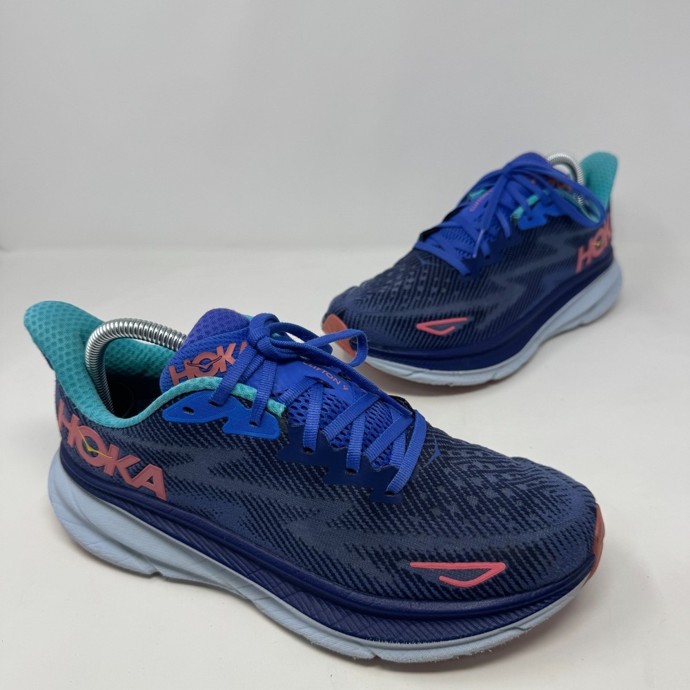 Hoka One One Clifton 9 Bellwether Blue Walking Running Comfort Women's Size 9 B